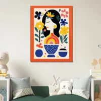 Tableau style Matisse – Femme et fleurs tableau style matisse femme et fleurs