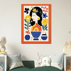 Tableau style Matisse – Femme et fleurs tableau style matisse femme et fleurs