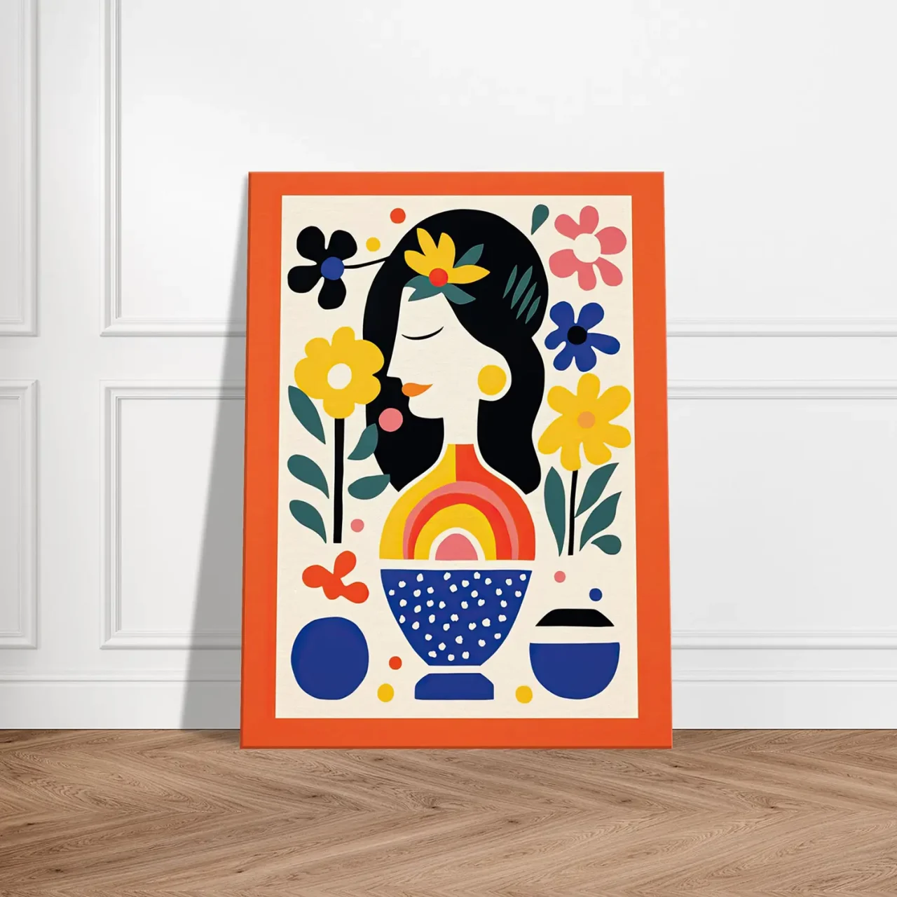 Tableau style Matisse – Femme et fleurs tableau style matisse femme et fleurs