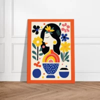 Tableau style Matisse – Femme et fleurs tableau style matisse femme et fleurs