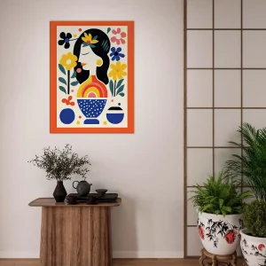 Tableau style Matisse – Femme et fleurs tableau style matisse femme et fleurs