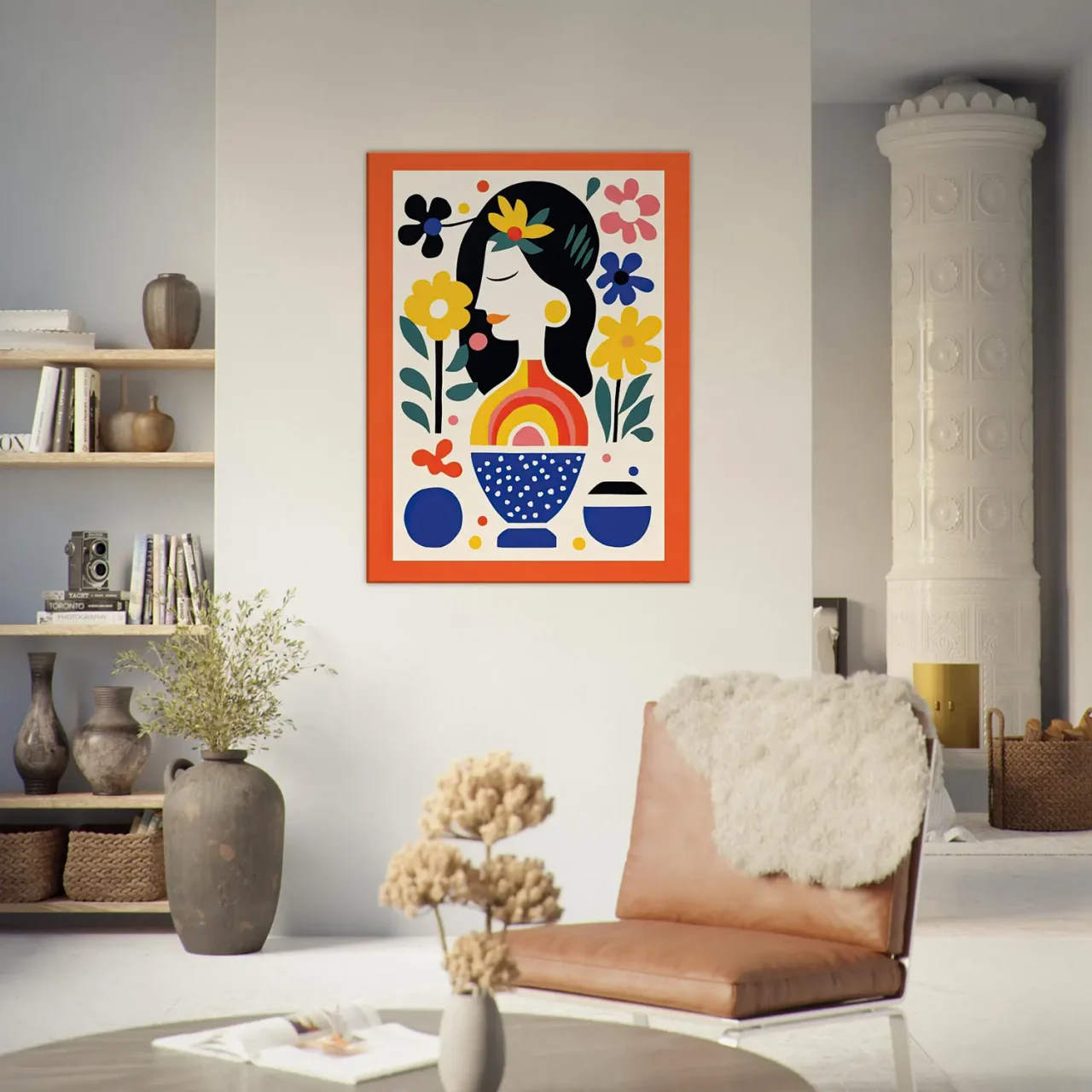 Tableau style Matisse – Femme et fleurs tableau style matisse femme et fleurs