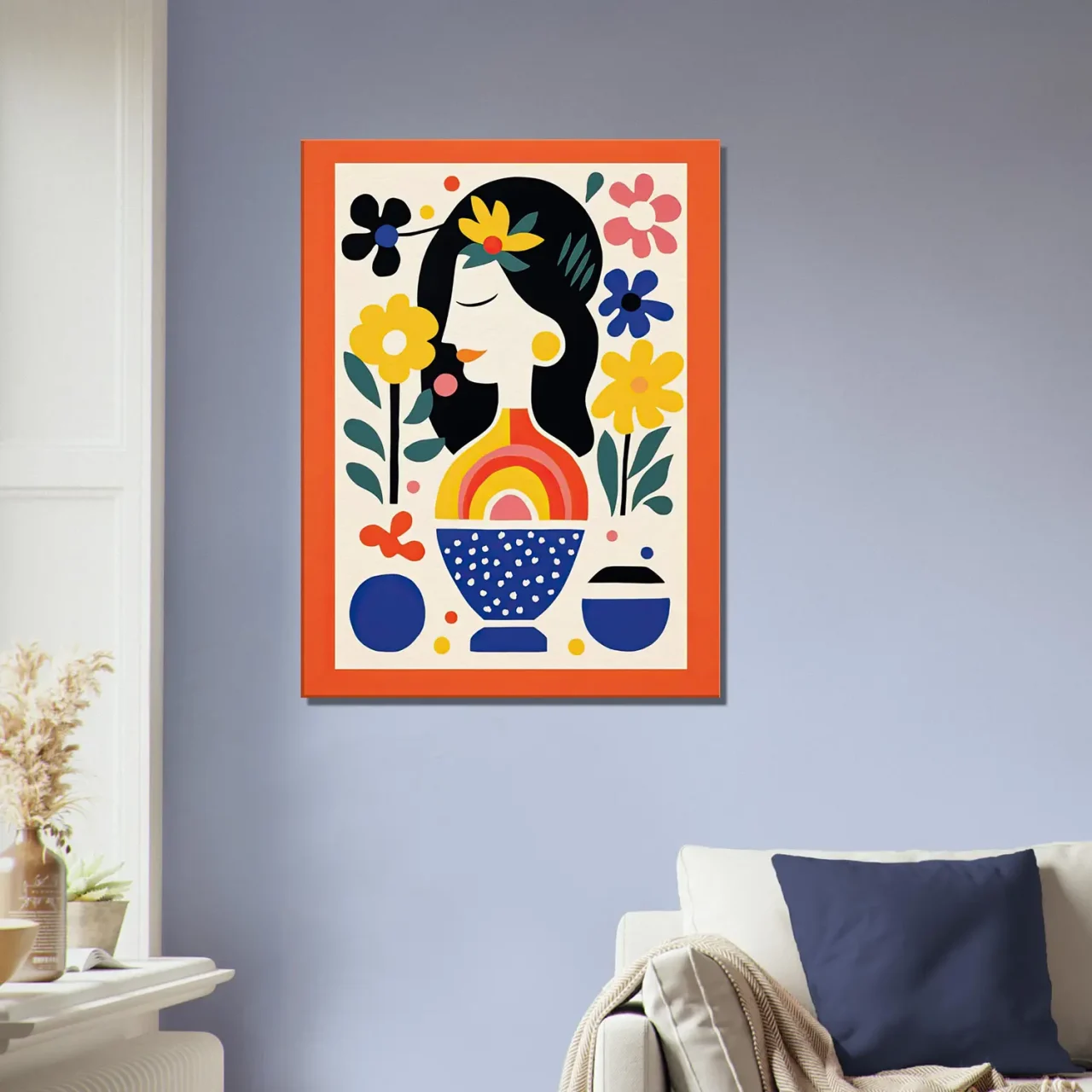 Tableau style Matisse – Femme et fleurs tableau style matisse femme et fleurs
