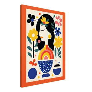 Tableau style Matisse – Femme et fleurs tableau style matisse femme et fleurs