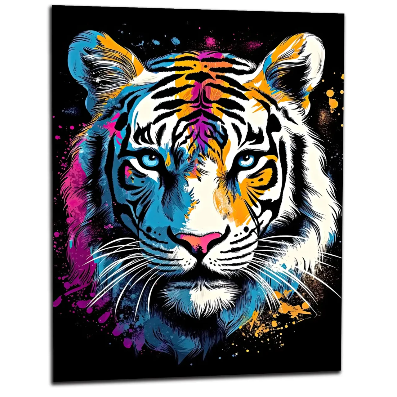 tigre blanc coloré peinture et dessin
