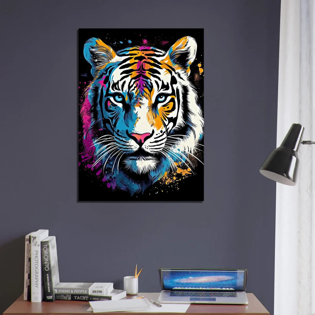 tigre blanc coloré peinture et dessin