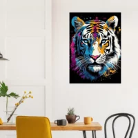 Tableau Tigre blanc coloré Peinture et dessin tigre blanc coloré peinture et dessin