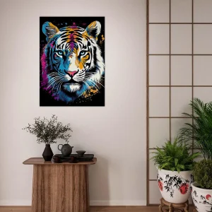 tigre blanc coloré peinture et dessin