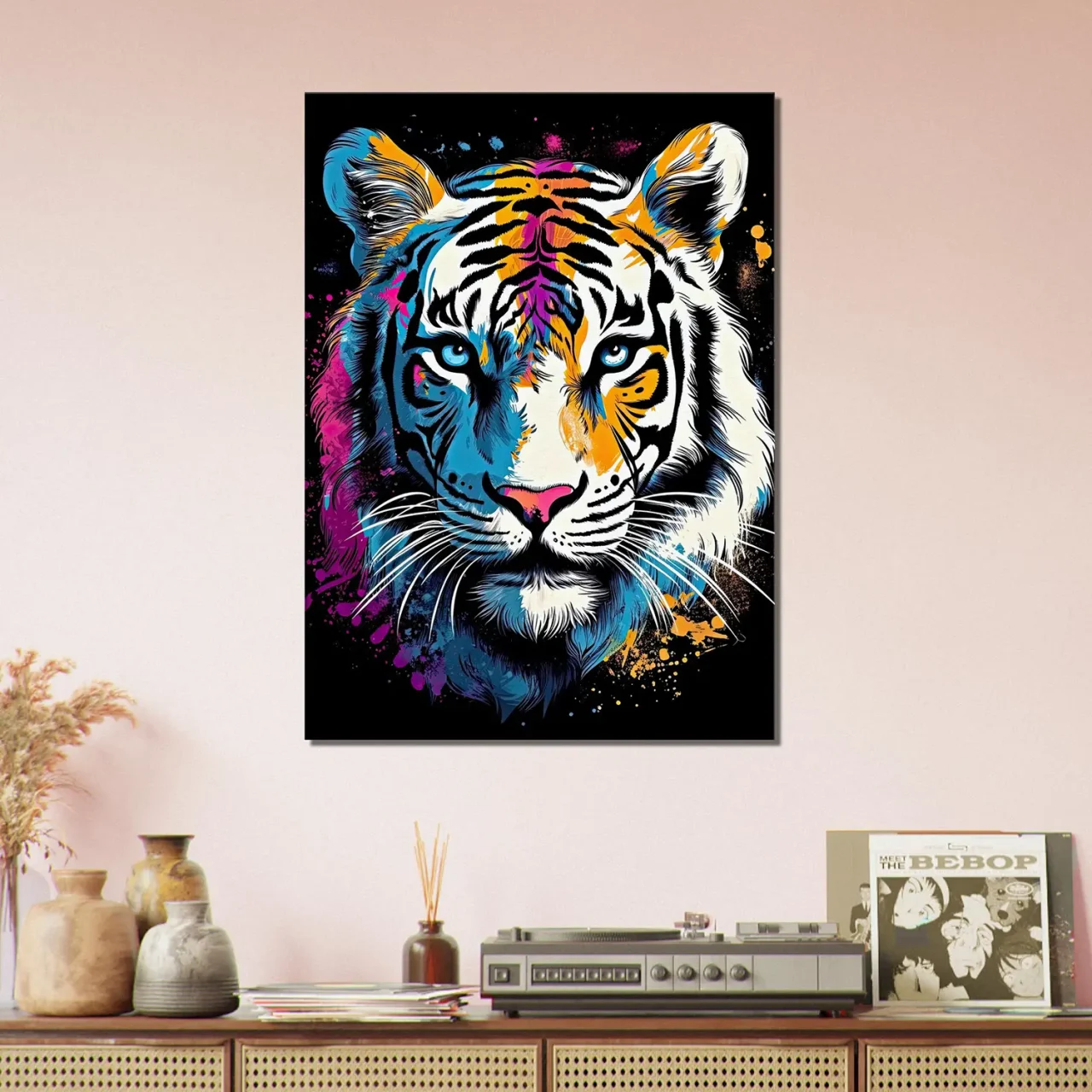 tigre blanc coloré peinture et dessin