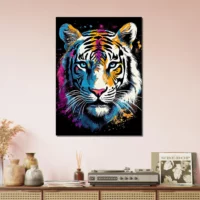 Tableau Tigre blanc coloré Peinture et dessin tigre blanc coloré peinture et dessin