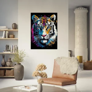tigre blanc coloré peinture et dessin