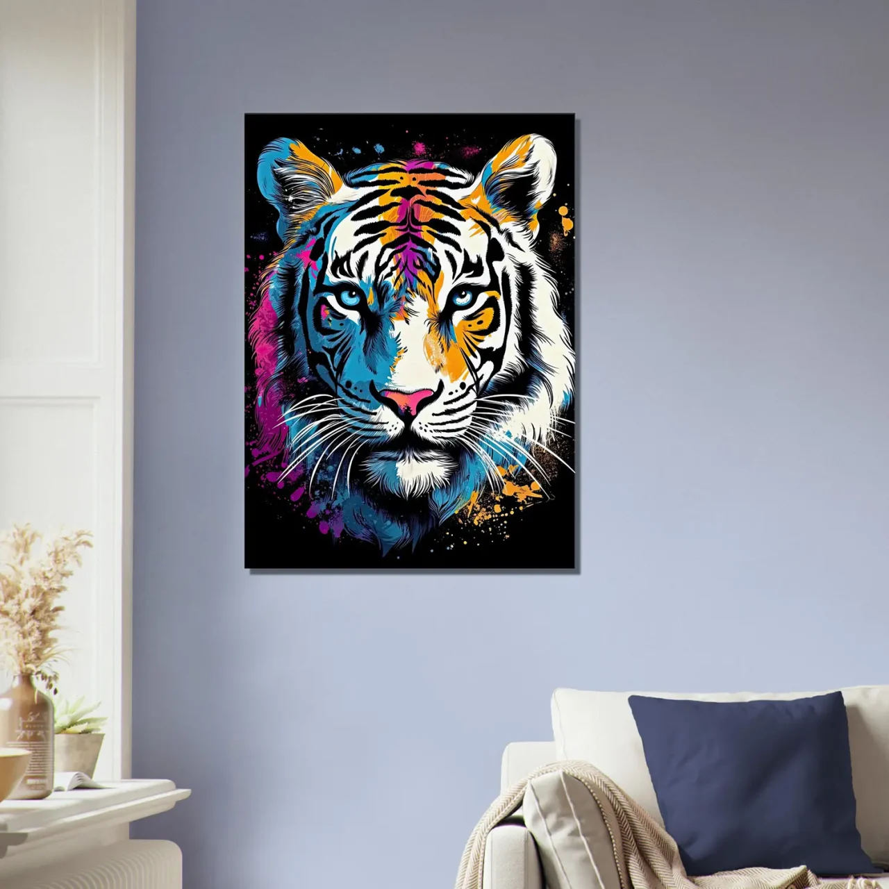 tigre blanc coloré peinture et dessin