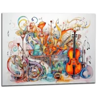 Cadre Art Abstrait Instruments de musique cadre art abstrait instruments de musique