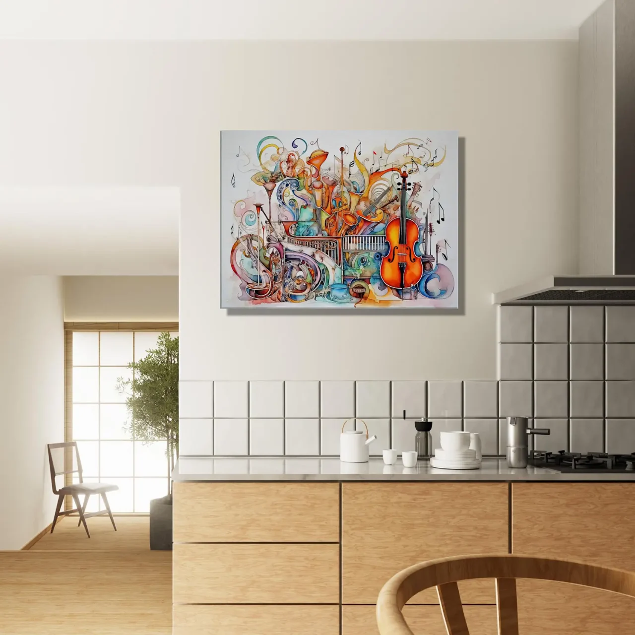 Cadre Art Abstrait Instruments de musique cadre art abstrait instruments de musique