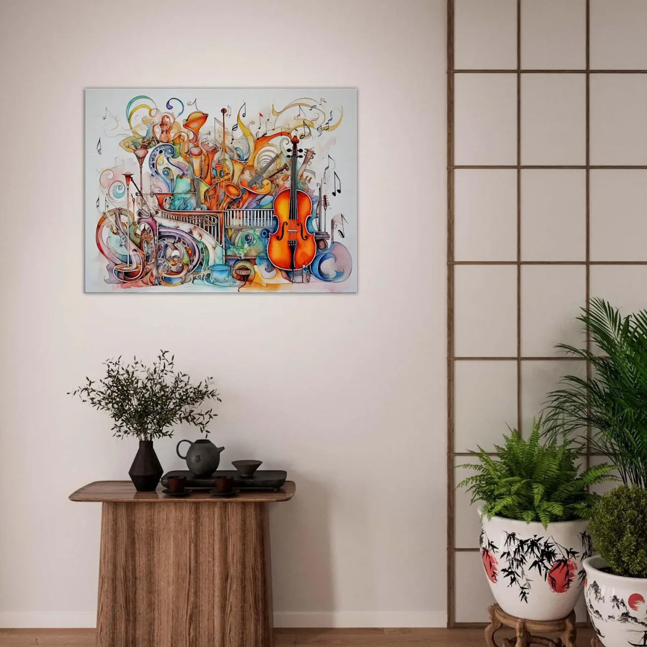 Cadre Art Abstrait Instruments de musique cadre art abstrait instruments de musique