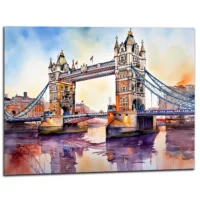 Tableau Aquarelle du pont de Londres aquarelle pont de londres