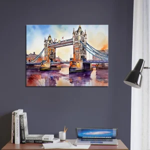 Tableau Aquarelle du pont de Londres aquarelle pont de londres