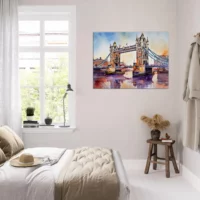 Tableau Aquarelle du pont de Londres aquarelle pont de londres