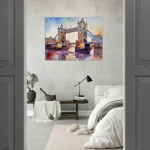 Tableau Aquarelle du pont de Londres aquarelle pont de londres