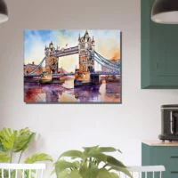 Tableau Aquarelle du pont de Londres aquarelle pont de londres