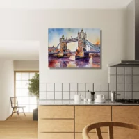 Tableau Aquarelle du pont de Londres aquarelle pont de londres