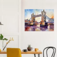 Tableau Aquarelle du pont de Londres aquarelle pont de londres