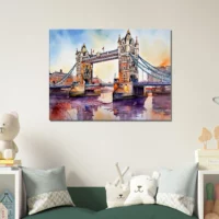 Tableau Aquarelle du pont de Londres aquarelle pont de londres