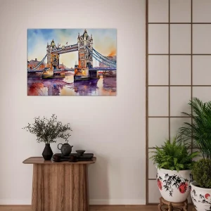 Tableau Aquarelle du pont de Londres aquarelle pont de londres