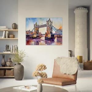 Tableau Aquarelle du pont de Londres aquarelle pont de londres