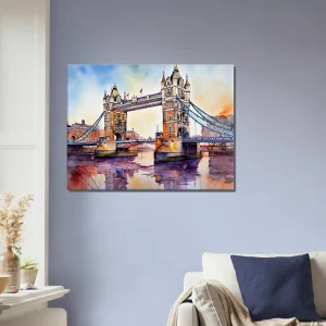 Tableau Aquarelle du pont de Londres aquarelle pont de londres