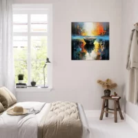 Tableau Art Abstrait barque sur l’eau art abstrait barque sur l'eau