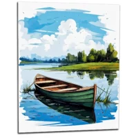 barque seule sur la rivière