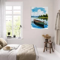 barque seule sur la rivière