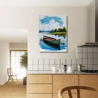 barque seule sur la rivière