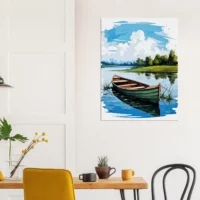 barque seule sur la rivière