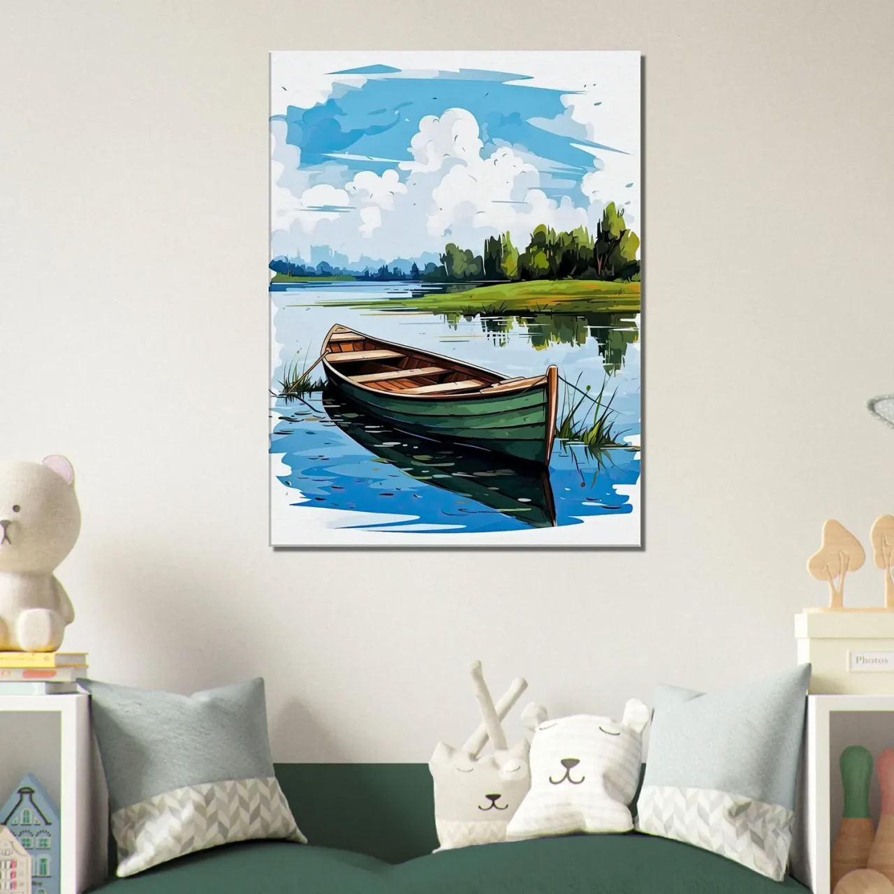 barque seule sur la rivière