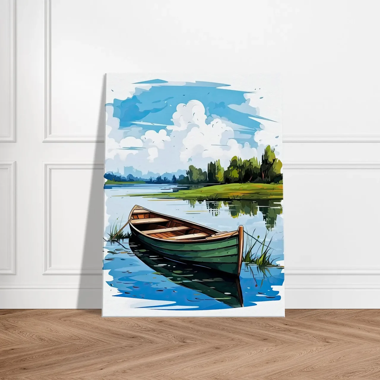 barque seule sur la rivière