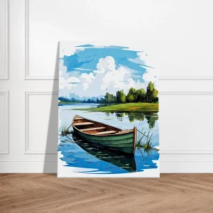 barque seule sur la rivière