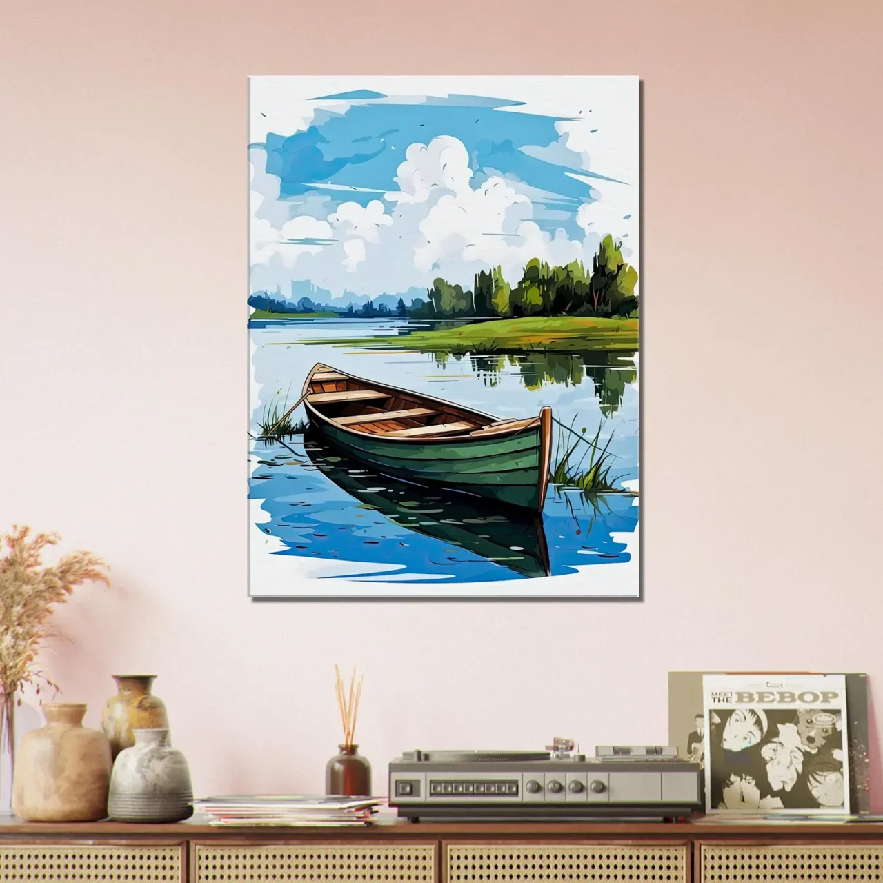 barque seule sur la rivière