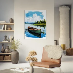 barque seule sur la rivière