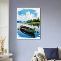 barque seule sur la rivière