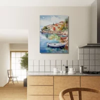 Barques sur la côte d’azur – Tableau Aquarelle barques sur la côte d'azur aquarelle