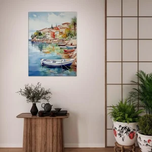 barques sur la côte d'azur aquarelle