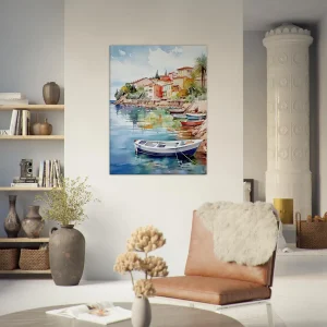 barques sur la côte d'azur aquarelle