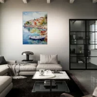 Barques sur la côte d’azur – Tableau Aquarelle barques sur la côte d'azur aquarelle