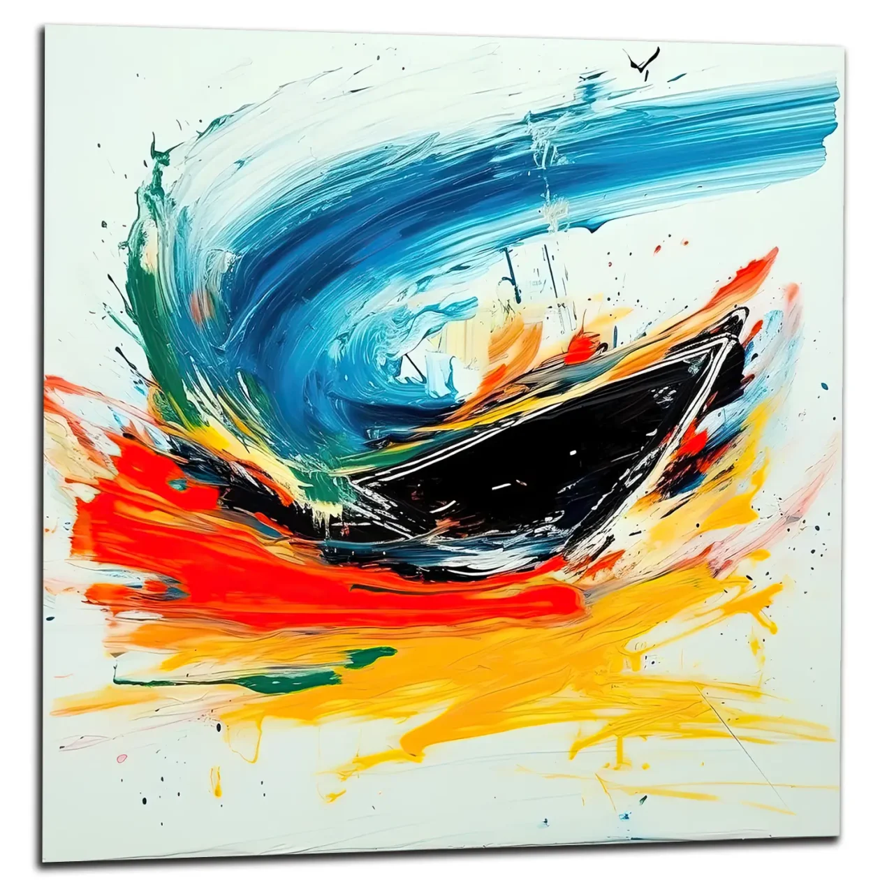 bateau en mouvement art abstrait