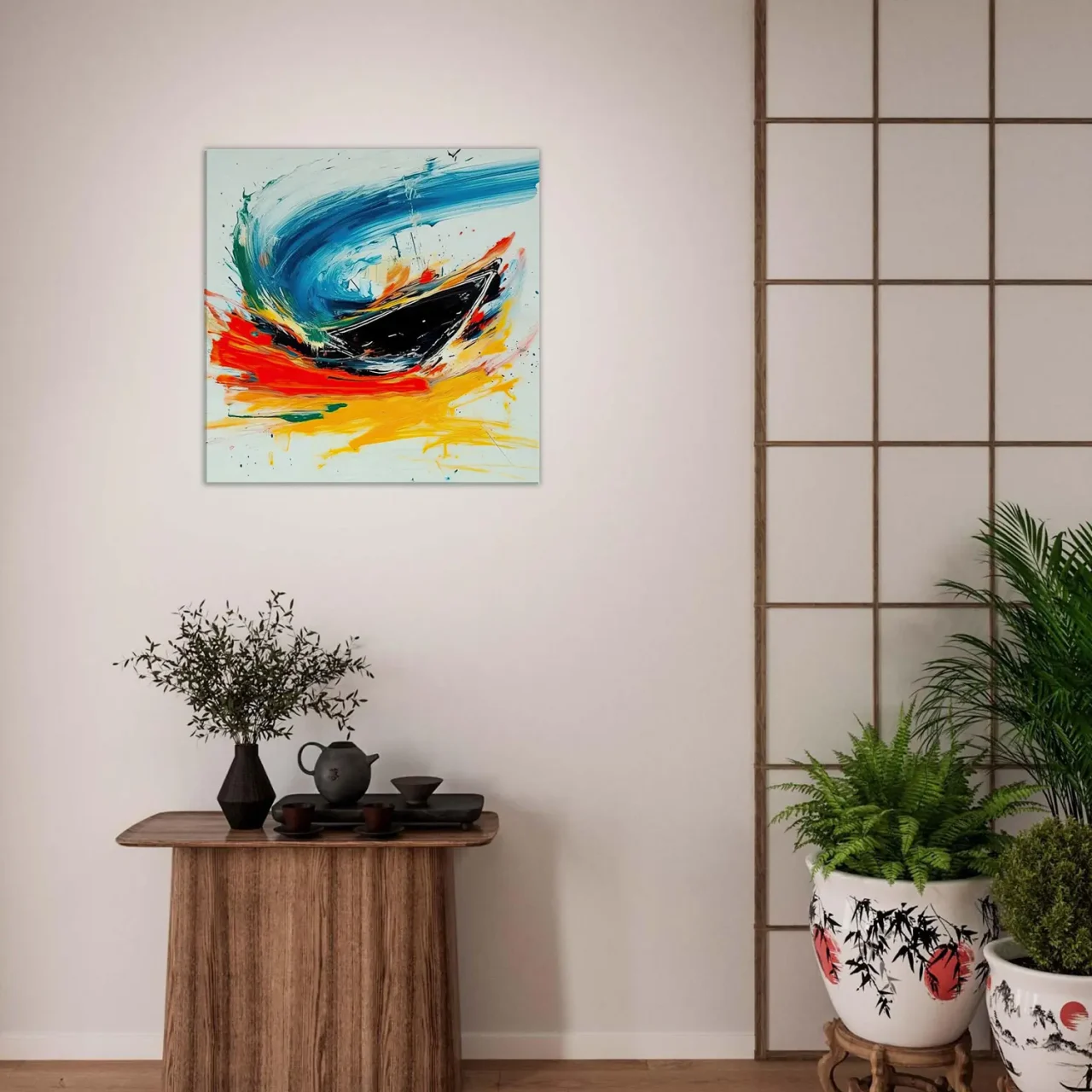 bateau en mouvement art abstrait