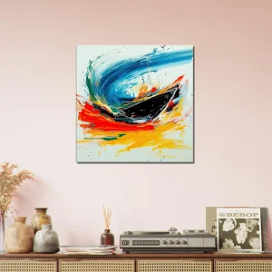 bateau en mouvement art abstrait