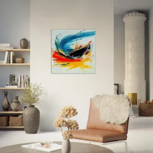 bateau en mouvement art abstrait