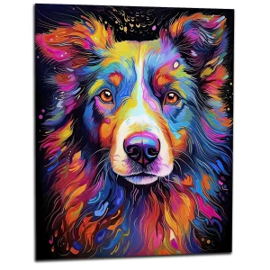 Tableau Border Collie Couleurs Psyché border collie couleurs psyche